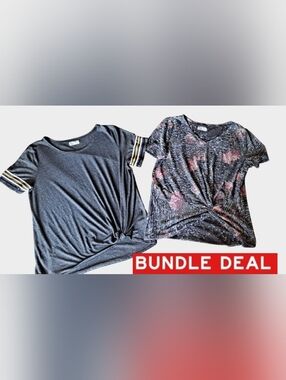 Maurices 2-Piece Gray Knot Hem Bundle